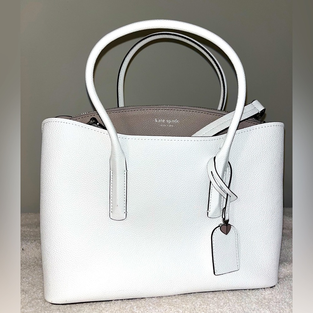 Large white and gray Kate Spade purse